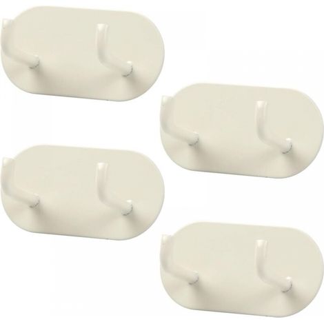 (Cream 4 Pieces) Adhesive Wall Hook, Bathroom Towel Holder, Metal Towel Hook, Bathroom Hook Without Drilling for Bathroom, Bedroom, Kitchen (1/5)