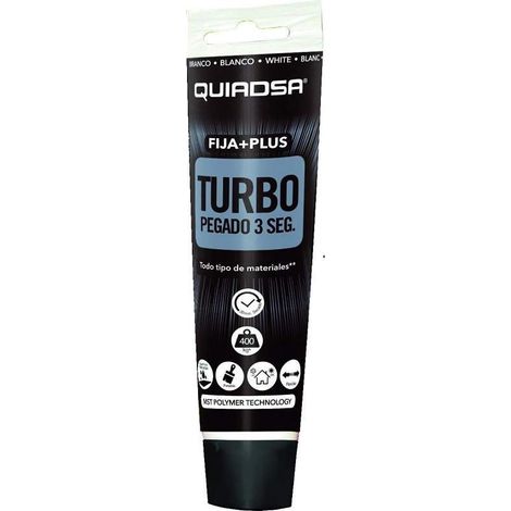 ADHESIVO TURBO QUIADSA BLANCO 150ml FIJA+PLUS 3seg. 400Kg/m2