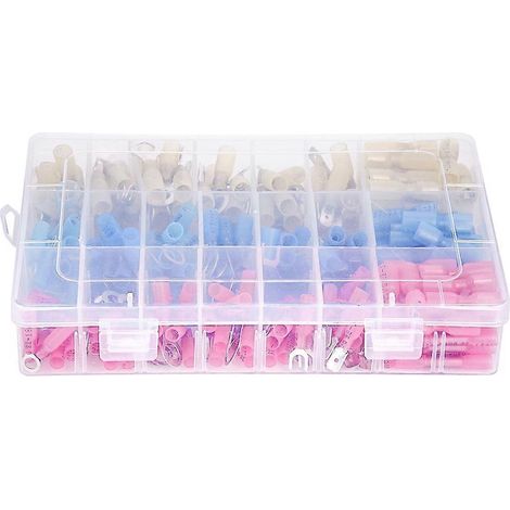 Kit de 240 connecteurs électriques thermorétractables isolés, bornes de câblage, rouge, bleu et jaune. (1/4)