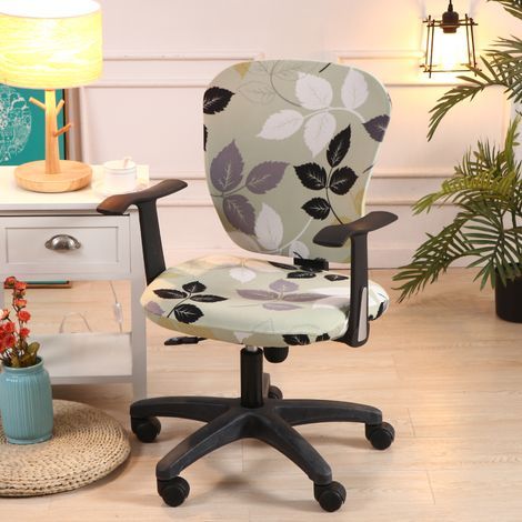 Housse De Chaise Amovible De Style Extensible Moderne - Housse De Chaise Amovible Et Résistante Pour Chaise De Bureau Rotative Chaise Pivotante Chaise, (Fauteuil Non Fourni) - 14 (1/4)