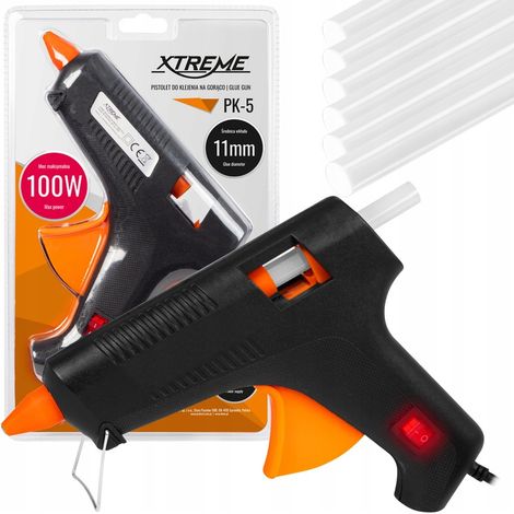 PISTOLA DE PEGAMENTO CALIENTE DE 100W + 11 REPUESTOS DE 250 BARRAS GRATIS