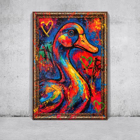 Gemälde Farbrhythmus Rahmen Gold 120x80 cm (1/5)