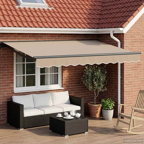 Armazón de toldo manual con LEDs Beige y Antracita 3 x 2,5 m