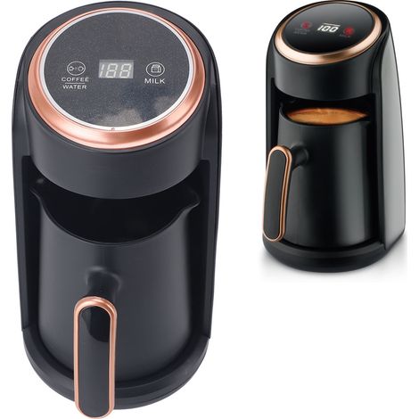 Cafetera turca automática profesional Cevze de 600 W y 300 ml, de acero inoxidable, de preparación rápida, ideal para el hogar, la oficina y los viajes. (1/5)