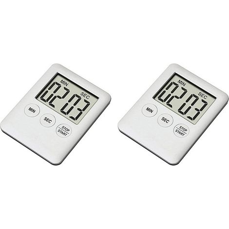 2X LED Digital Kitchen Minuterie ÉLectronique Compte à Rebours Rappel (1/5)