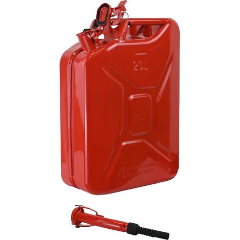 Metallkanister 20 Liter inkl. Ausgießer + Halterung rot Dieselkanister Benzinkanister
