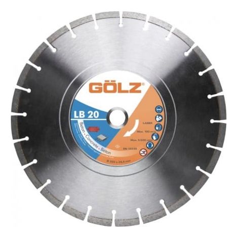 GÖLZ - Disque diamant LB20, coupe à eau - pour scie sur table - ø 350 mm / alésage 25.40 mm (1/4)