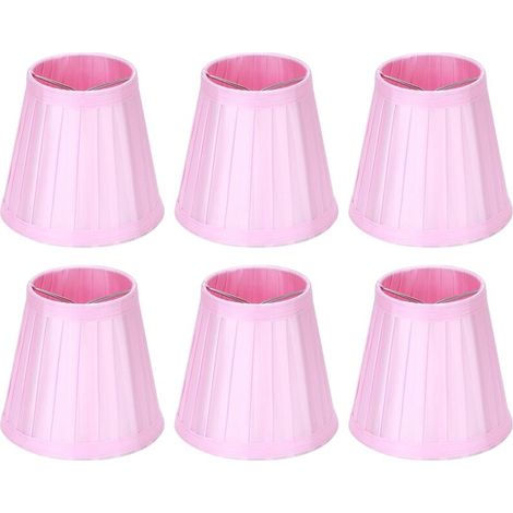 【Abat-jour】 Lot de 6 abat-jours modernes simples en tissu - Éclairage mural ou suspendu Dimensions 14cm (E14) - Couleur rose pâle (1/5)