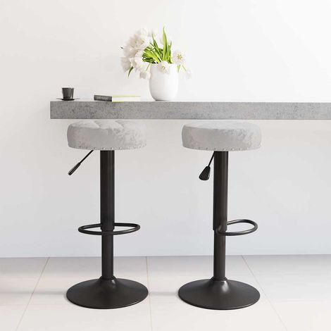 Lot de 2 Tabourets de bar Tabourets Haut - Fauteuils de bar Gris Velours BV892836 - BonneVie (1/5)