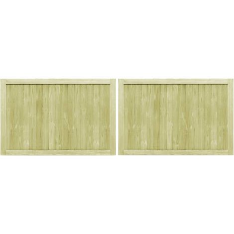 Portillons de jardin 2 pcs Bois de pin imprégné 300x100 cm (1/5)