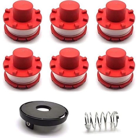 6 bobine de fil pour débroussailleuse 3405096 Einhell GE-CT 36/30 Li E Solo AGILLO 36/255 BL AGILLO 18/200,avec couvercle et ressort (1/4)