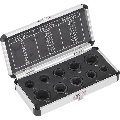 Extracteur de boulons et écrous rouillés, endommagés et usés - Kit d'outils d'extraction à douille - Modèle bas (1/5)
