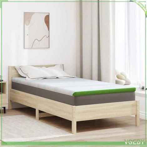 4106157 Surmatelas Blanc et vert 90 x 200 cm Tissu Jacquard (1/5)