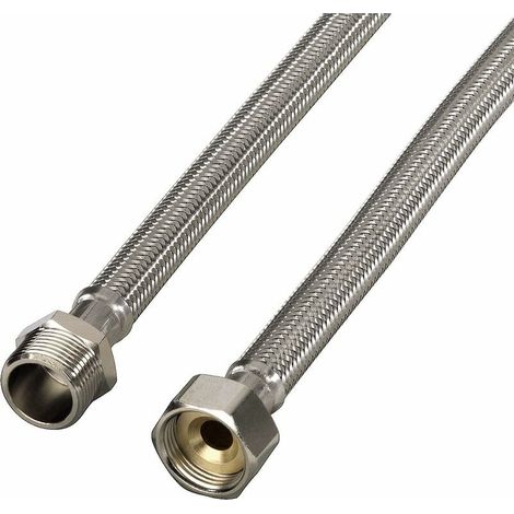 Tuyau D’Alimentation Renforcé - 1 m - Raccord Fileté Droit 3/4 Pouces - Pour Machine À Laver Et Lave-Vaisselle - Acier Inoxydable Tressé - 1 Pièce (1/5)