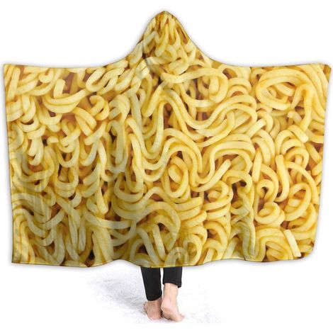 Couverture Capuche - Motif Noodle - Polyester - 100 x 130 cm - Jaune - 1 Pièce (1/5)