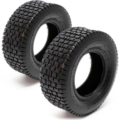 2 pneus 13x5,00-6, profil à blocs, tubeless, pour brouettes, tracteurs de jardin et chariots (1/5)