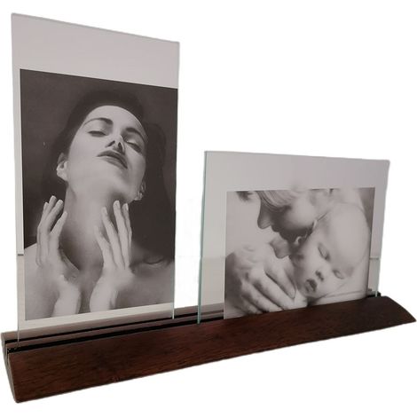 Porta foto da tavolo album cornice legno e vetro per 2 ritratti collage 10x15 moderno vintage bellissimo e particolare (1/5)