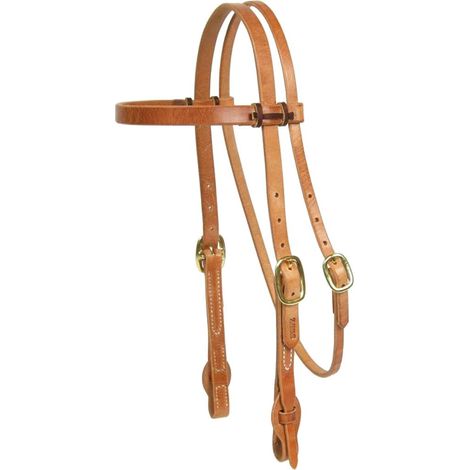 Testiera per cavalli in pelle monostrato con fibbie in bronzo a cambio rapido