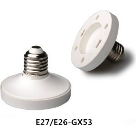 En stock : douille pour éclairage d'armoire E27/E26 vers GX53, douille de conversion pour test de vieillissement, ignifugée certifiée CE. (1/5)