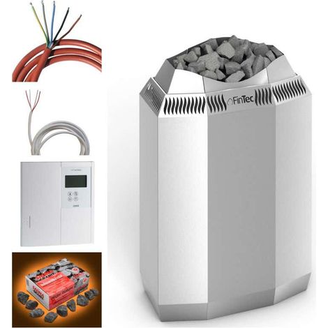 FinTec Elektro Saunaofen-Set KAJA inkl. externer Steuerung Inklusive: Ofen