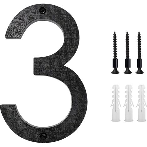 Chiffres Maison Extérieur - 12,5 cm - En ABS Noir Mat - Pour Porte, Mur, Boîte Aux Lettres - Lot de 1 (1/5)