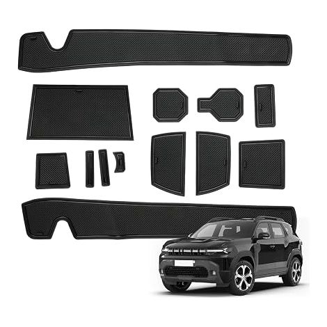 Non-Slip Mats Rubber Mat for Center Console, Glass Holder, Door Groove (Black) (1/4)