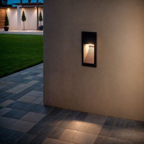 Baliza Exterior LED 3W Empotrable Pared Olite 3000K Gris Blanco Cálido (1/5)