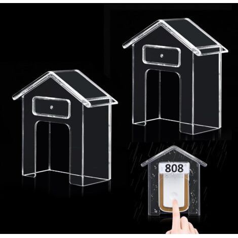 (10x7x4 cm)Couvercle Étanche Transparente pour Bouton de Sonnette, 2 Pièces Housse de Protection Sonnette sans Fil, Protection Sonnette Exterieur Pluie, Contrôle D'accès de Porte Étanche (1/5)