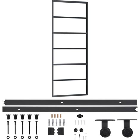 Maison Exclusive - Schiebetür mit Beschlag ESG-Glas & Aluminium 7