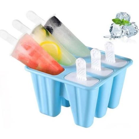 Moule à Glace, Moulle a Glace en Silicone sans PBA, Ice Pop Mold avec Pinceau de Nettoyage et Entonnoir de Pliage, Moule a Glace (1/4)