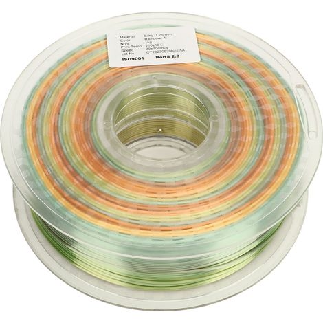 3D-Druckerfilament: Stark, glatt, seidenweich, Regenbogenfarben, PLA-Verbrauchsmaterial, Farbverlauf, mehrfarbig (1/5)