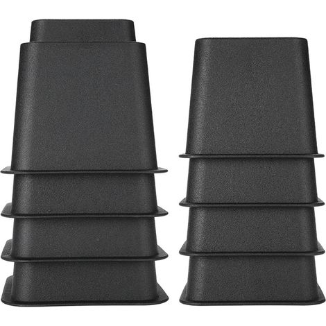 4 Pieds de Lit Réglables et 4 x 3" Noirs, Rehausseurs de Meubles pour Canapé et Fauteuil, Lot de 8 Pièces (1/5)