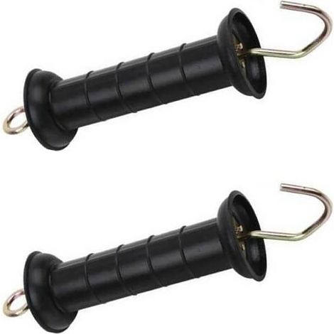 Lot de 2 poignées de portail électrique en plastique pour clôture, isolateur de pince d'angle en plastique, barre de préhension pour élevage, isolateur, clôtures agricoles (1/5)
