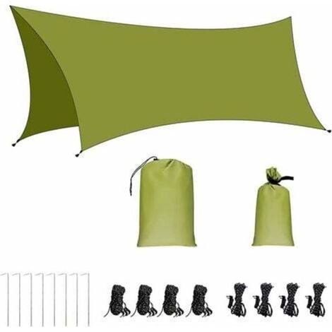 Voile d'ombrage rectangulaire imperméable 3x3m, toile d'ombrage résistante à l'eau, filet d'ombrage rectangulaire 3x3m avec piquets de sol (1/4)