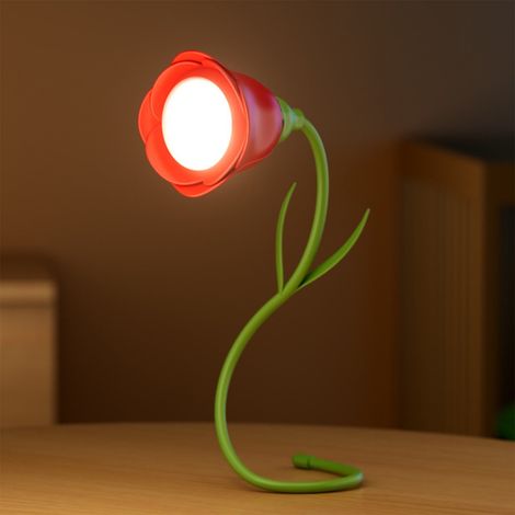 Lampe De Bureau Sans Fil - Lampe À Fleurs Avec Col De Cygne Réglable - LED Rechargeable Par USB - 3 Températures De Couleur - Gradation Continue - 1 Pièce (1/5)