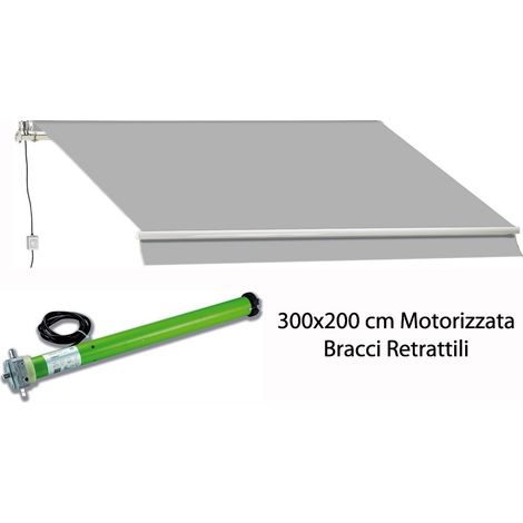 Garden Friend Tenda barra quadra motorizzata Cenere P. 200 L. 300 (1/4)