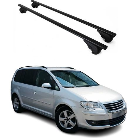 OMAC Barres de toit pour VW CrossTouran 2007-2015 – TÜV / DIN 75302:2019 – Antivol inclus – Charge max 75 kg – 2 barres Noir (1/4)