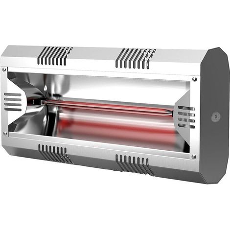 MO-EL HATOR Silver 79104 Lampada Riscaldatore Infrarossi 2000 W con Staffe Parete