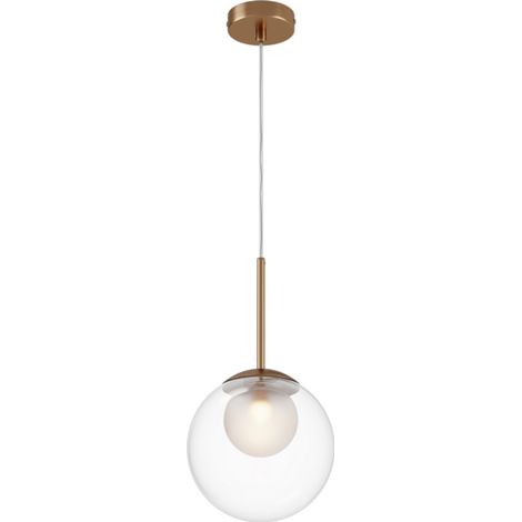 Maytoni Basic Form Plafonnier moderne en forme de globe doré de 20 cm, 1 abat-jour en verre G9