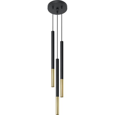Lámparas colgantes Mozaica oro negro acero 3xG9 20cm Sollux (1/2)