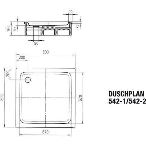 KALDEWEI 440500011001 PLAN DE DOUCHE DW Mod.542-1, 800 x 800