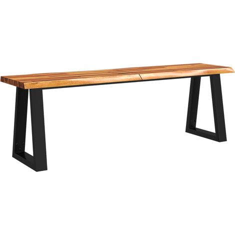 Banc avec bord vivant 140 cm bois d'acacia massif (1/5)