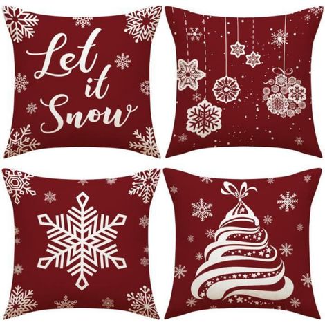 Housse De Coussin - 45x45 Cm - Fermeture Éclair Invisible - Motifs Classiques De Noël
