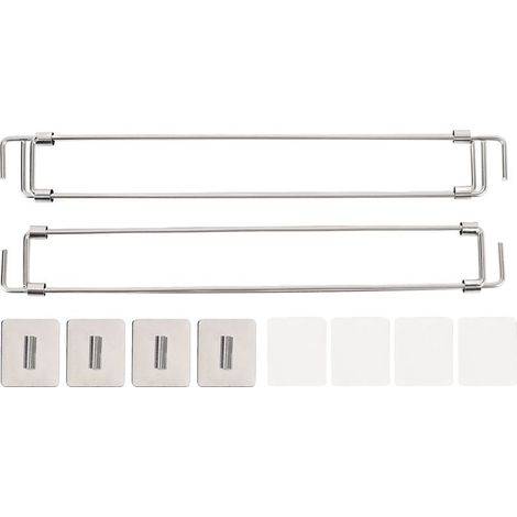 2 jeux de barres de réfrigérateur pour camping-car, 12,44 à 22,63 pouces, étagère réglable, stabilisateur sécurisé, tiges de Tension pour réfrigérateur en acier inoxydable. (1/5)