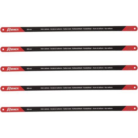 Lot de 5 Lames pour Scie à Métaux 30 cm - Acier - Résistantes et Précises - D-Work