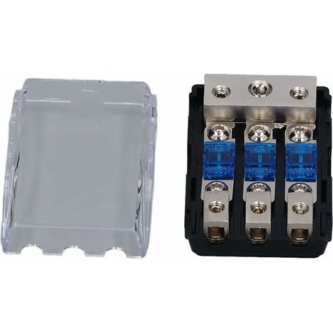 Porte-fusible Audio de Voiture, Répartiteur de Bloc de Distribution D'autoradio 1 en 3 Sorties Porte-fusible D'amplificateur Audio ANL 60A Universel pour Voiture, Camion, Bateau, Yacht, Camping-car