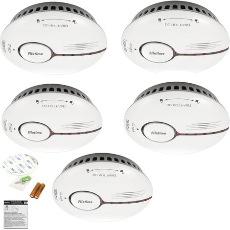 Rilevatore di Fumo Ottico Antincendio 5 Pezzi Bianco 125x35 mm (1/5)