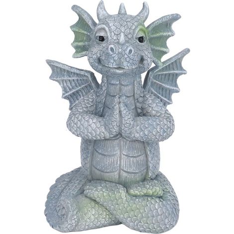 statue jardin exterieur-Petite Statue Dinosaure Méditative Résine - Déco pour Jardin, Cour et Arbre (1/5)
