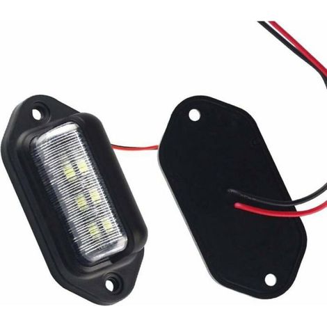 Plaque Immatriculation LED - 6 LEDs 2835-SMD - 12-24 V - IP65 - Pour Remorque Camping-car Camion - 2 Pièces (1/4)