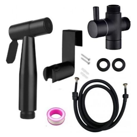 Pulverisateur De Bidet Portable Noir, Robinet De Toilette, En Acier Inoxydable, Salle De Bain Froide, Valve, Ensemble De Jet